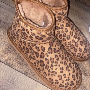 Leopard Print Ankle Boots